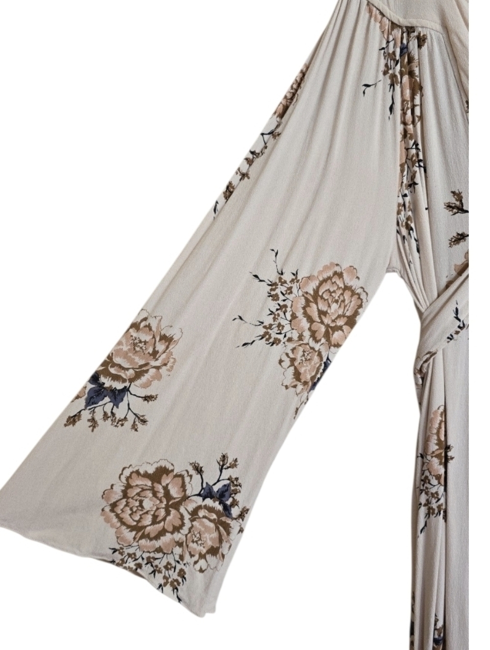 Free People Wild Laurel Boho Floral Bell Sleeve Empire Waist Maxi Dress. Large - Picture 4 of 8